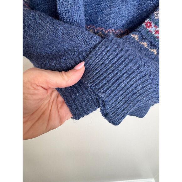 Vintage Brooks Brothers Fair Isle Wool Sweater Blue Multicolor Size M Unisex - Picture 6 of 8